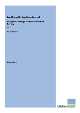 Land Behind 2, New Road, Digswell Analysis of Welwyn Hatfield Green