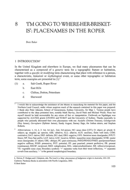 8 Is': Placenames in the Roper