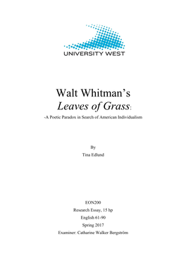 Walt Whitman's Leaves of Grass