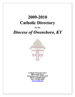 2009-2010 Catholic Directory Diocese of Owensboro, KY