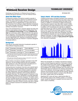 Wideband Receiver Design TECHNOLOGY OVERVIEW