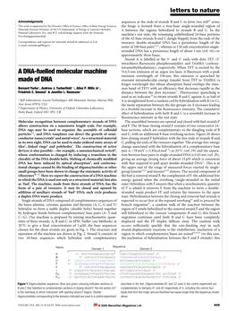 A DNA-Fuelled Molecular Machine Made Of