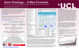 Gene Ontology - a Way Forwards Ruth Lovering, Varsha Khodiyar, Pete Scambler, Mike Hubank, Rolf Apweiler and Philippa Talmud