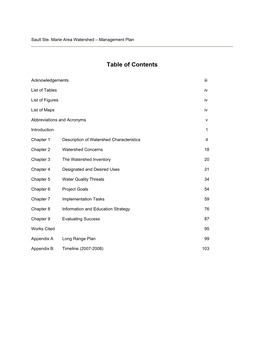 Les Cheneaux Watershed Project Management Plan