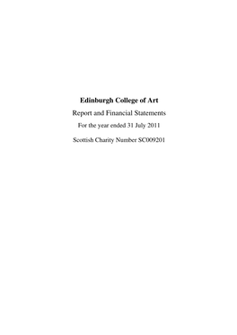 Edinburgh College of Art Report and Financial Statements 2010-2011 1