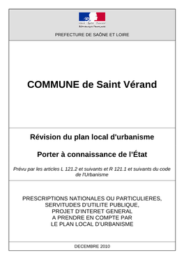 COMMUNE De Saint Vérand