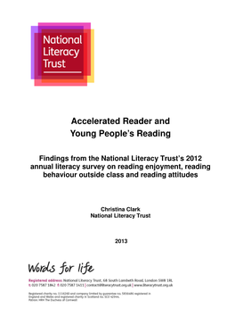 Accelerated Reader and Young People's Reading