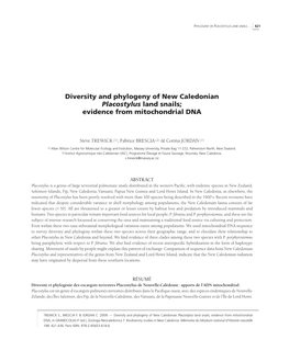 Diversity and Phylogeny of New Caledonian Placostylus Land Snails; Evidence from Mitochondrial DNA