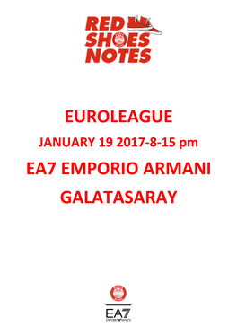 Olimpia-Galatasaray Game Notes