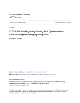 CCSFS/KSC Total Lightning Warning Radii Optimization for MERLIN Using Preexisting Lightning Areas