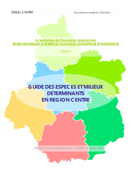 Guide Des Especes Et Milieux Determinants En Region
