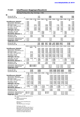 71.021 Schaffhausen–Beggingen/Neunkirch Ì