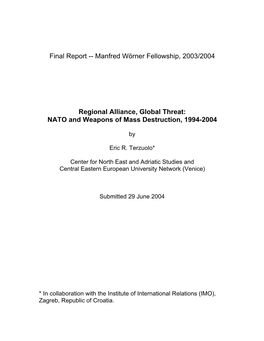 NATO and Weapons of Mass Destruction, 1994-2004