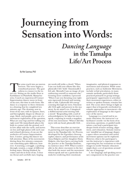 Journeying from Sensation Into Words: Dancing Language in the Tamalpa Life/Art Process