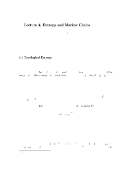 Lecture 4. Entropy and Markov Chains