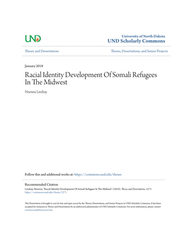 Racial Identity Development of Somali Refugees in the Midwest