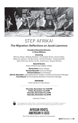 Step Afrika! the Migration: Reflections on Jacob Lawrence