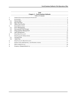 North Santiam Subbasin Fish Operations Plan 2018 Chapter 2