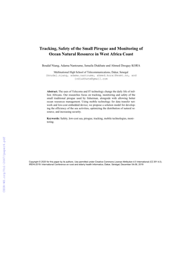 Tracking, Safety of the Small Pirogue and Monitoring of Ocean Natural Resource in West Africa Coast