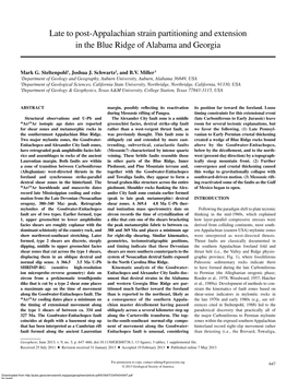 Late to Post-Appalachian Strain Partitioning and Extension in the Blue Ridge of Alabama and Georgia