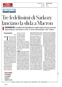 Luana De Micco, Tre Fedelissimi Di Sarkozy Lanciano La Sfida a Macron