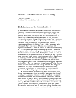 Maritime Transmodernities and the Ibis Trilogy