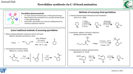 Journal Club Pyrrolidine Synthesis Via C–H Bond Amination