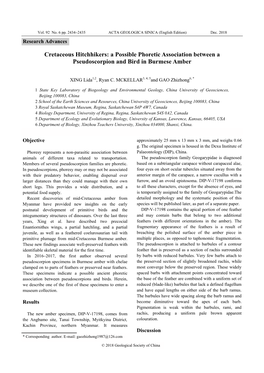 Cretaceous Hitchhikers: a Possible Phoretic Association Between a Pseudoscorpion and Bird in Burmese Amber