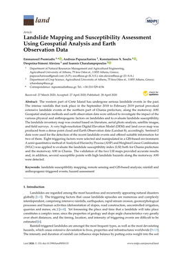 Landslide Mapping and Susceptibility Assessment Using Geospatial Analysis and Earth Observation Data