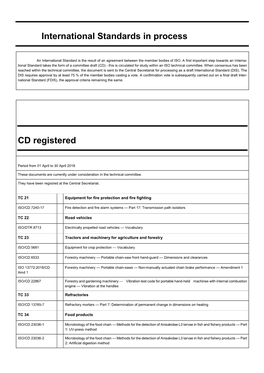 International Standards in Process CD Registered