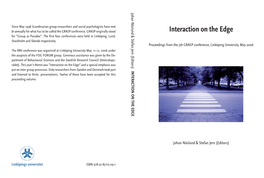 Interaction on the Edge : Proceedings from the 5Th GRASP