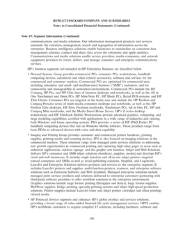 HEWLETT-PACKARD COMPANY and SUBSIDIARIES Notes to Consolidated Financial Statements (Continued)