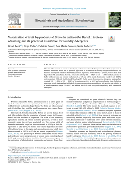 Valorization of Fruit By-Products of Bromelia Antiacantha Bertol