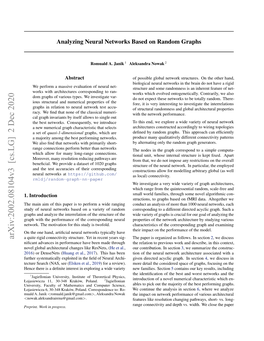 Analyzing Neural Networks Based on Random Graphs