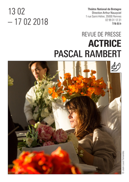 ACTRICE PASCAL RAMBERT © Jean-Louis Fernandez LE MONDE – JEU 14 12 2017