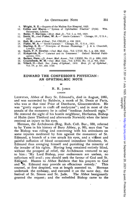 AN OPHTHALMIC NOTE LEOFSTAN, Abbot of Bury St. Edmund's, Died In