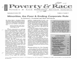 Minorities, the Poor & Ending Corporate Rule