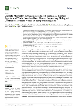 Improving Biological Control of Tropical Weeds in Temperate Regions