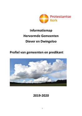 Informatiemap Hervormde Gemeenten Diever En Dwingeloo Profiel Van Gemeenten En Predikant 2019-2020