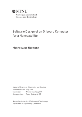 Software Design of an Onboard Computer for a Nanosatellite