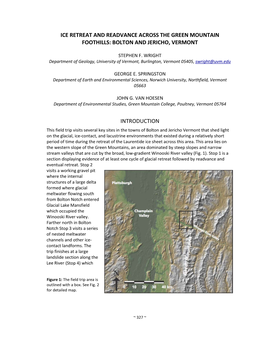 Ice Retreat and Readvance Across the Green Mountain Foothills: Bolton and Jericho, Vermont