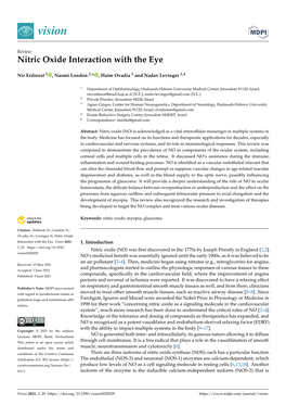 Nitric Oxide Interaction with the Eye