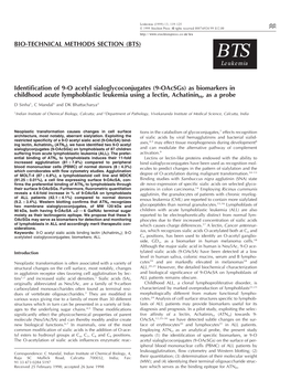 Identification of 9-O Acetyl Sialoglycoconjugates