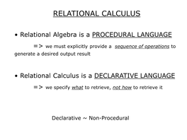 Relational Calculus