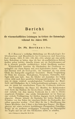 Archiv Für Naturgeschichte