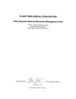 Plant Biological Evaluation