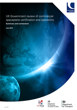 UK Government Review of Commercial Spaceplane Certification and Operations Summary and Conclusions