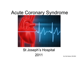 Acute Coronary Syndrome