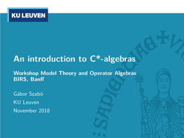 An Introduction to C*-Algebras