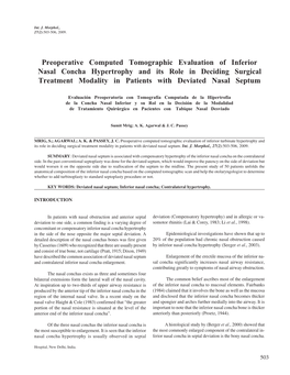 Preoperative Computed Tomographic Evaluation of Inferior Nasal Concha